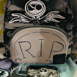 Loungefly Nightmare Before Christmas Backpack - Black and Gray